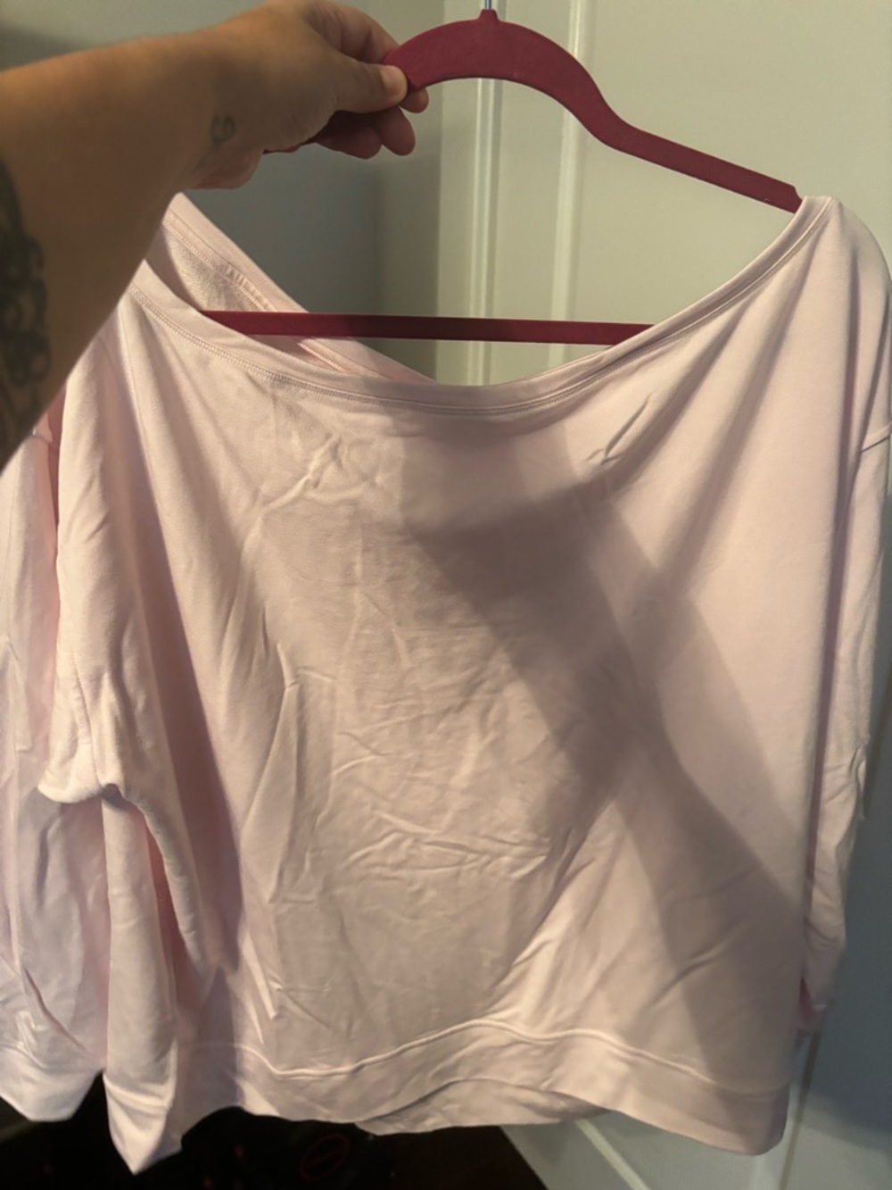 Light Pink Oversized Boatneck Top